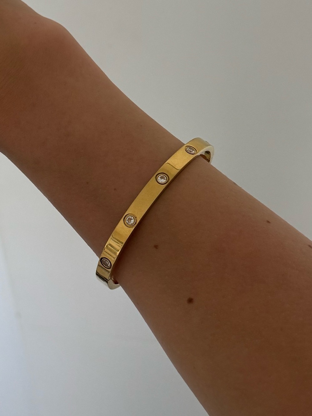 Gold Screw Detail Bangle Bracelet